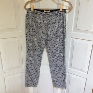 Tory Burch Blue and White Patterned Cropped Pants